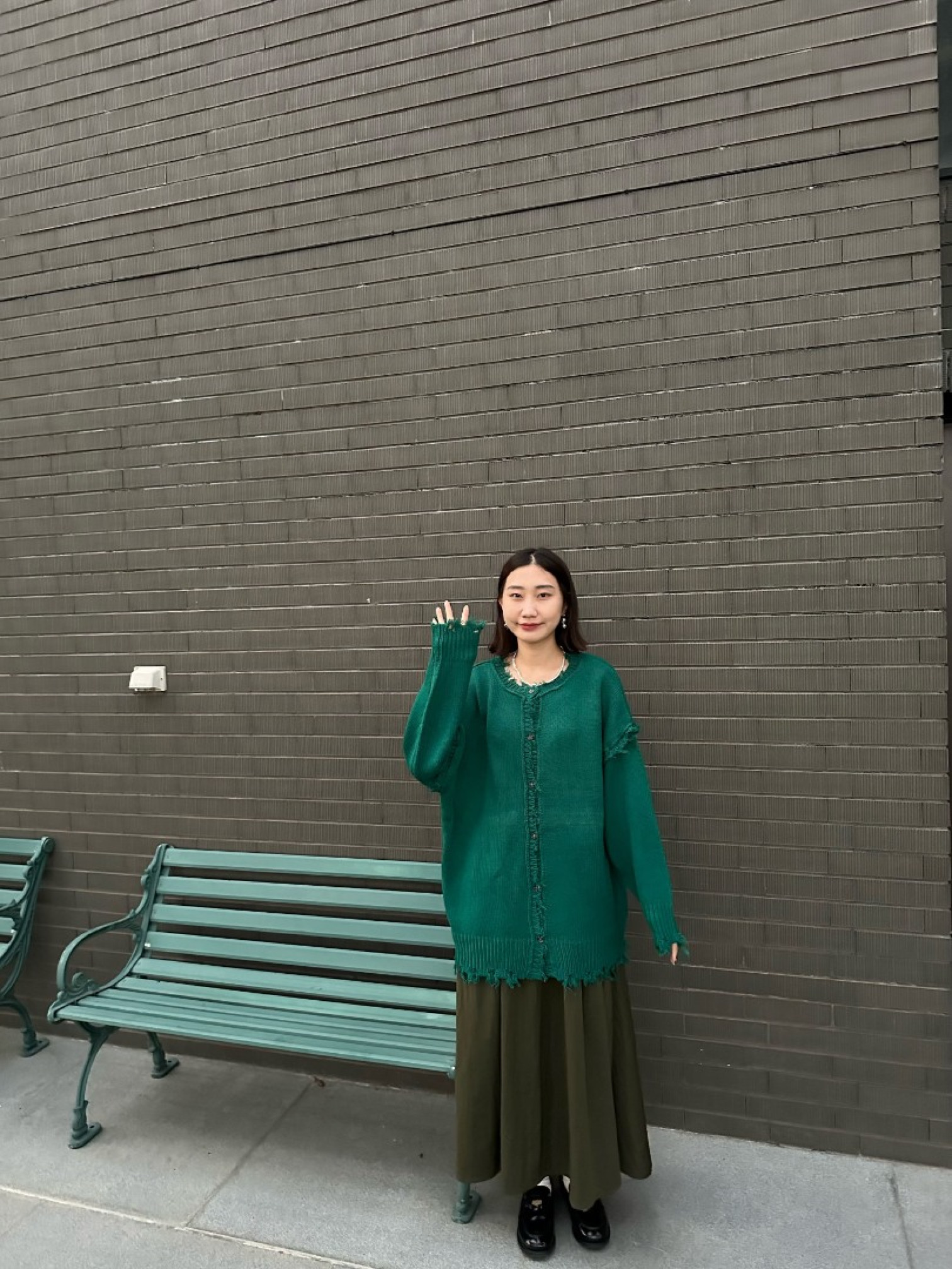 🇯🇵SIX WAY破壞感針織衫/綠