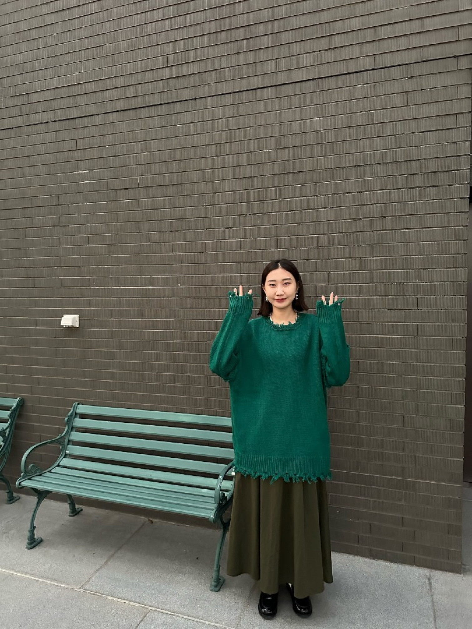 🇯🇵SIX WAY破壞感針織衫/綠