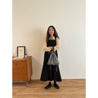 🇯🇵袖子抽皺透明短版襯衫/黃