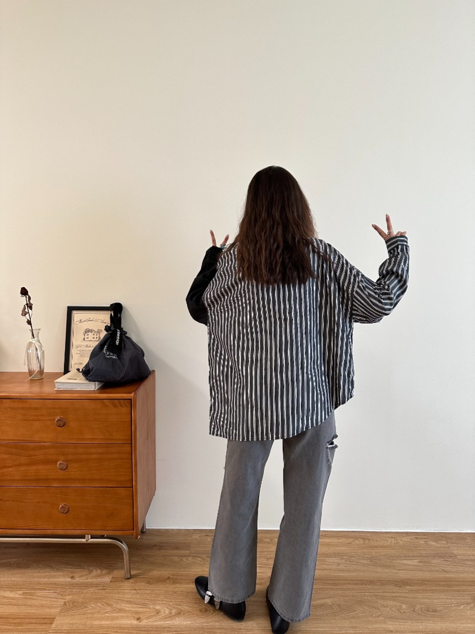🇯🇵設計感條紋不對稱襯衫