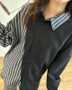 🇯🇵設計感條紋不對稱襯衫