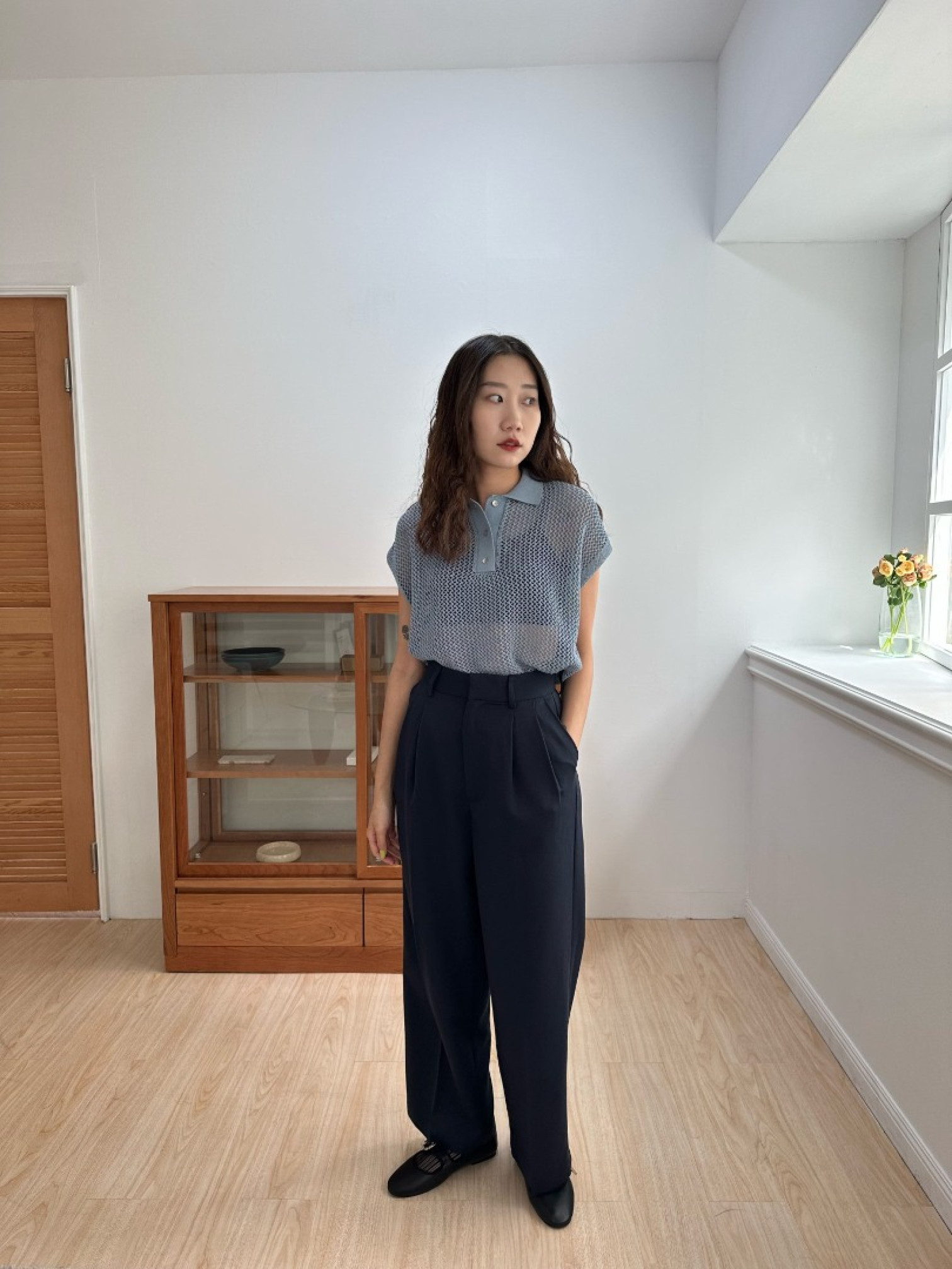 🇯🇵經典暗釦西裝褲/可可M&深藍M