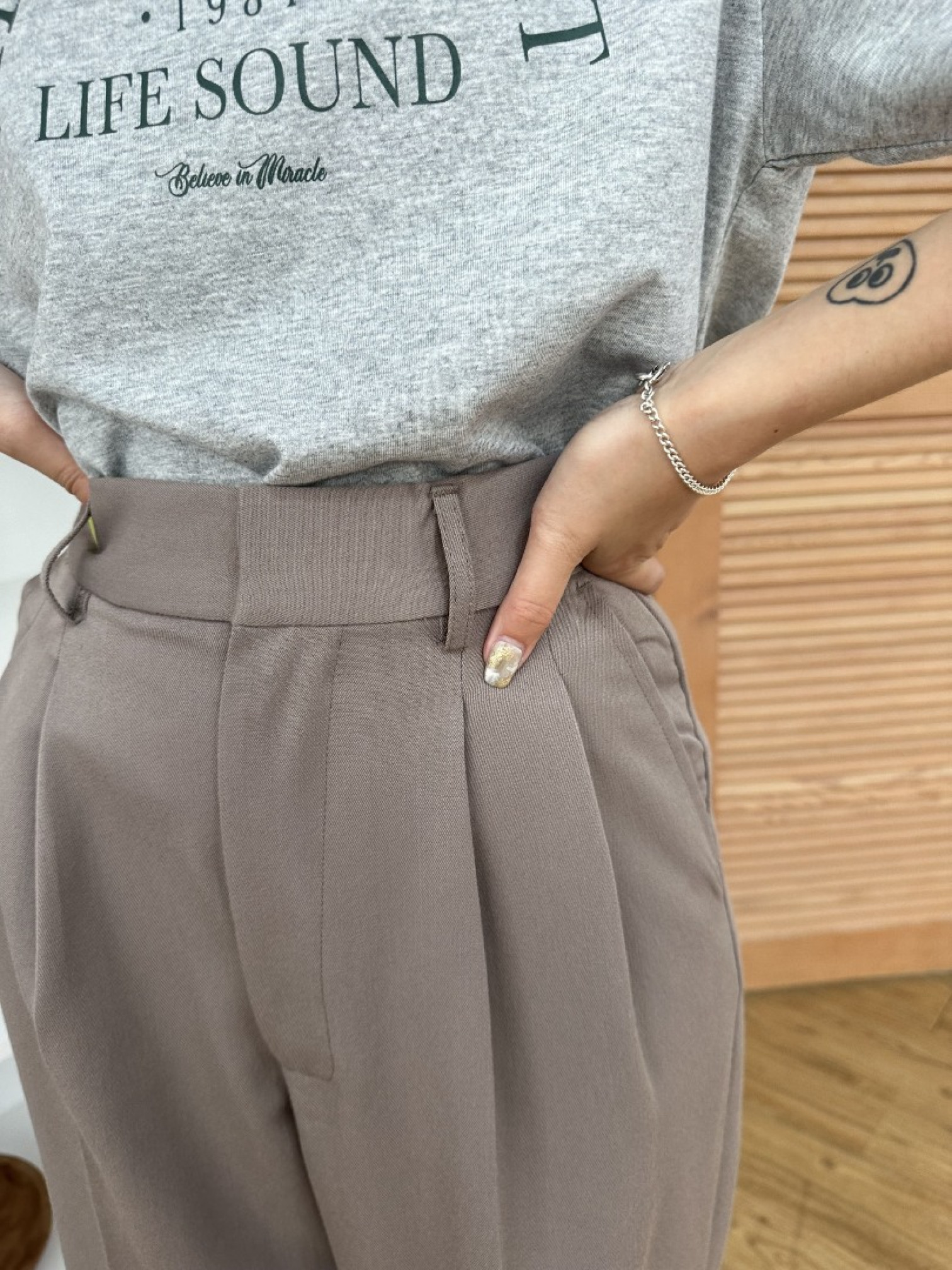 🇯🇵經典暗釦西裝褲/可可M&深藍M