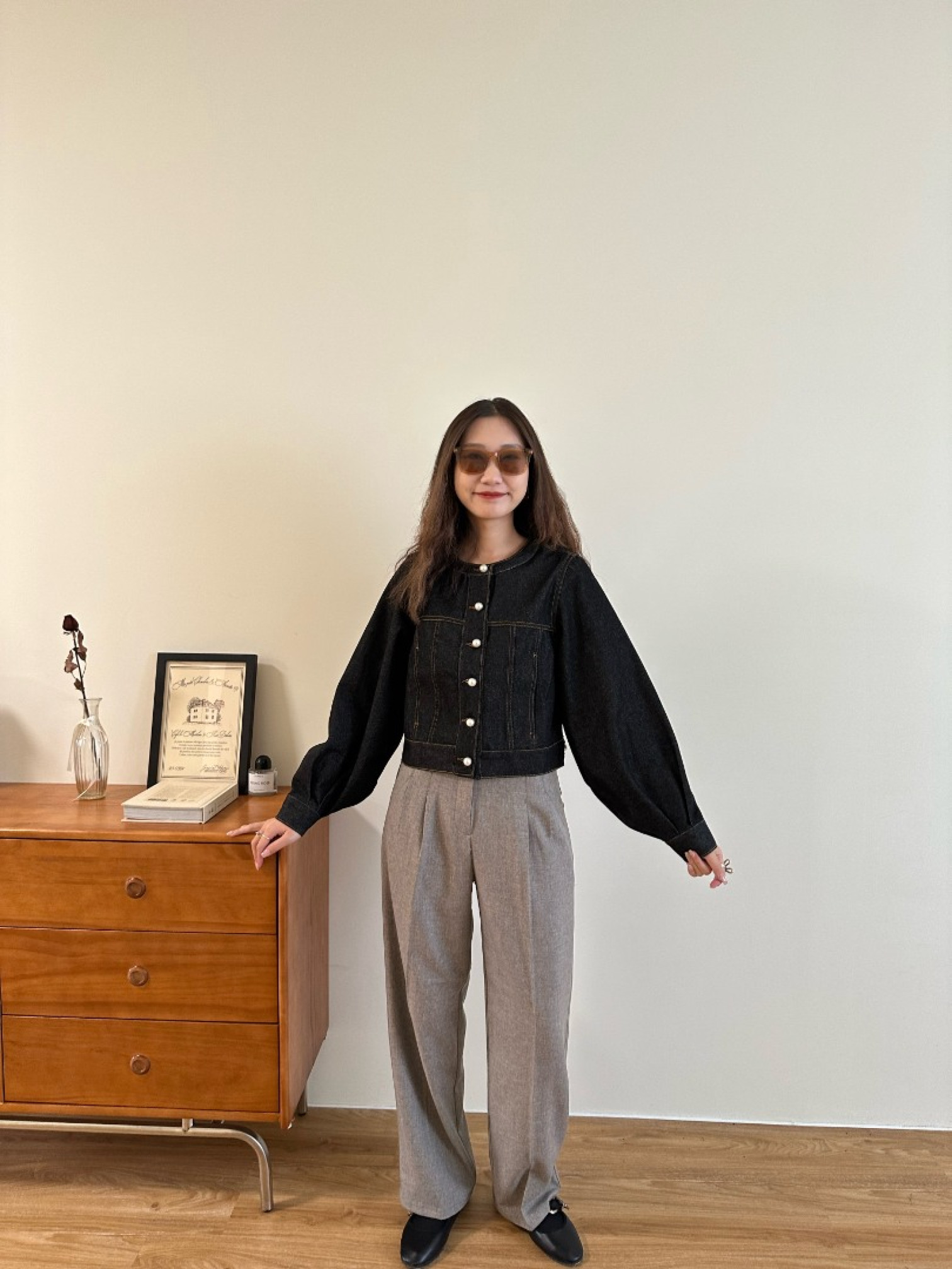 🇯🇵珍珠釦公主袖牛仔外套