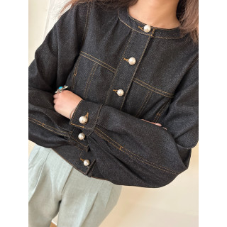 🇯🇵珍珠釦公主袖牛仔外套