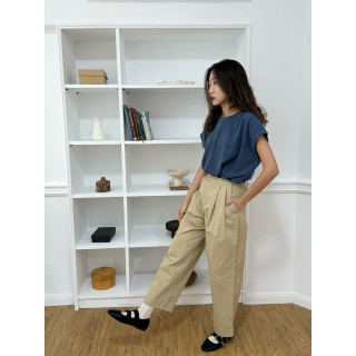 🇯🇵森林系女孩卡其寬褲/S