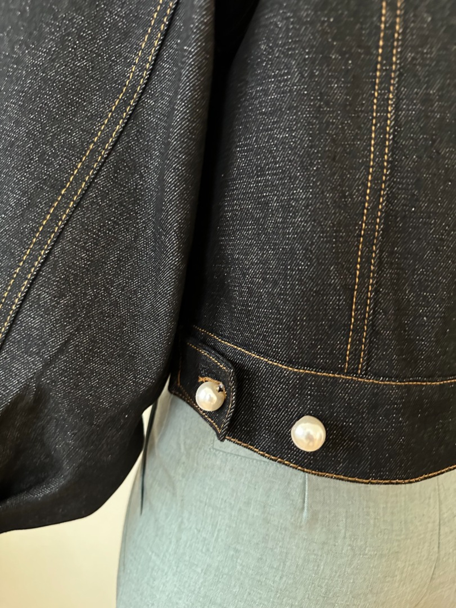 🇯🇵珍珠釦公主袖牛仔外套