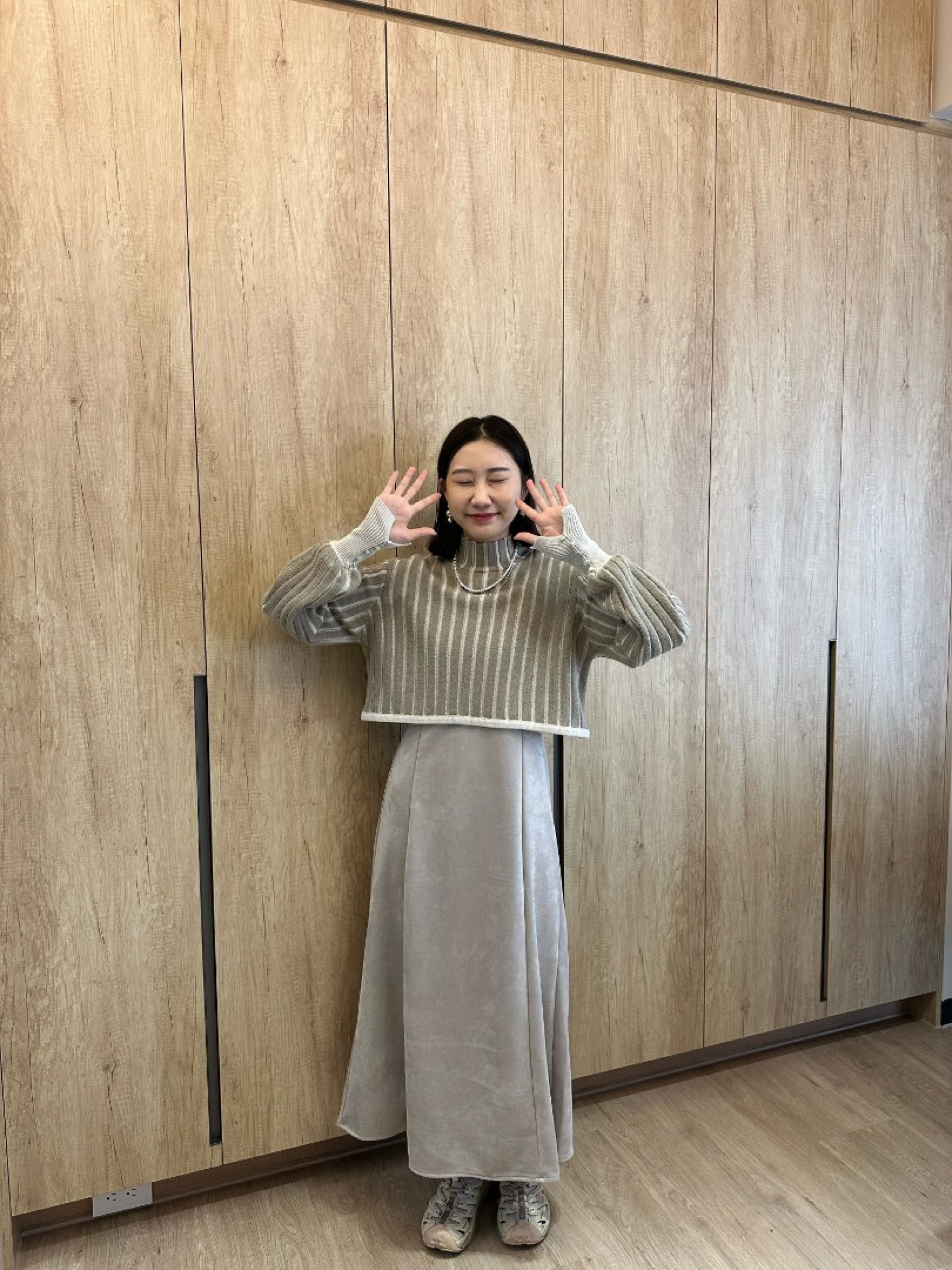 🇯🇵麂皮絨面洋裝/淺米