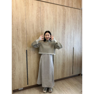 🇯🇵麂皮絨面洋裝/淺米