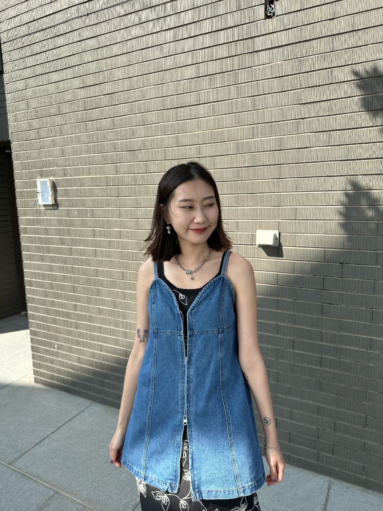 🇯🇵雙拉鍊牛仔馬甲/淺藍