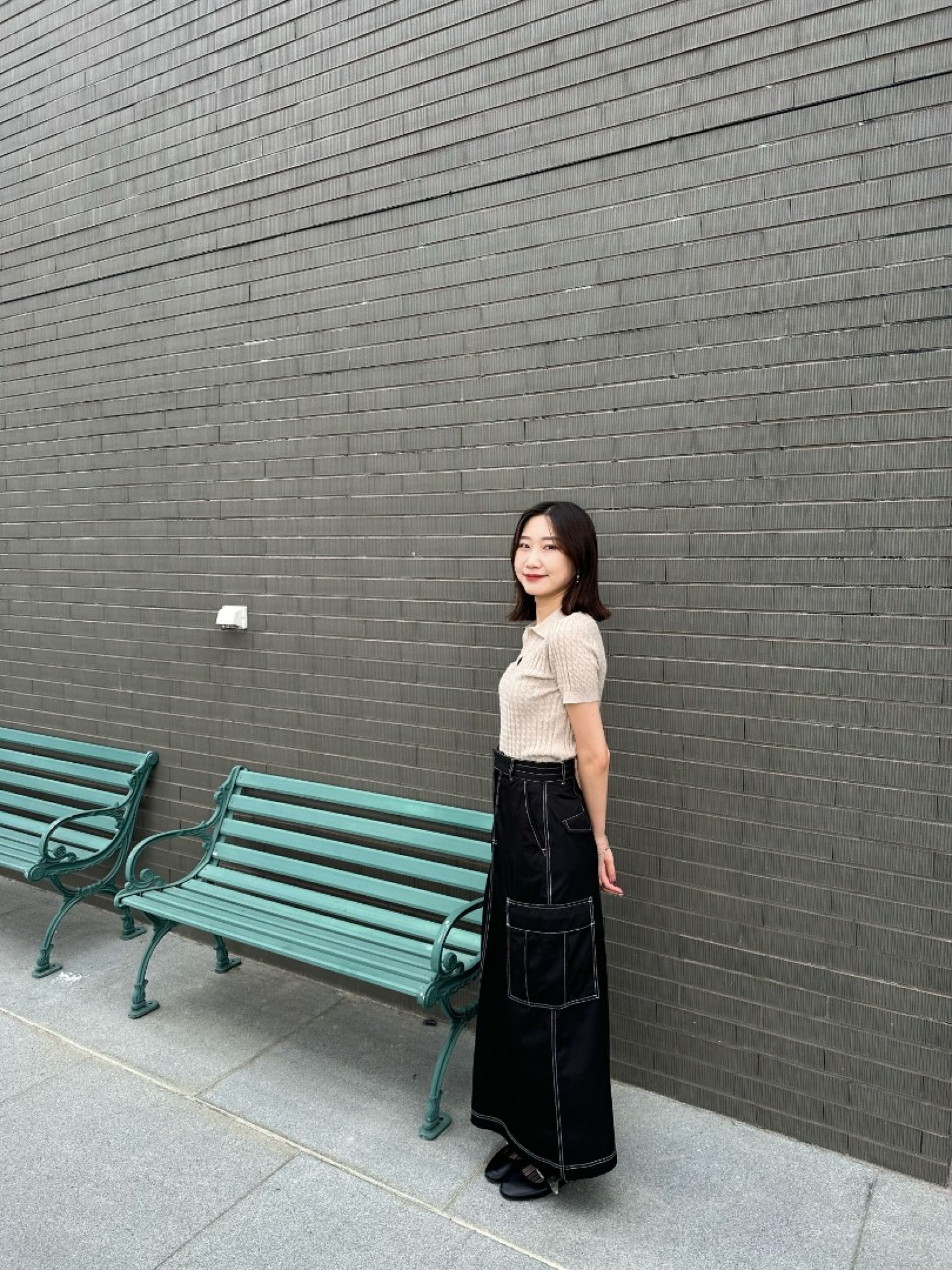 🇯🇵工裝感縫線半身裙/三色M-L