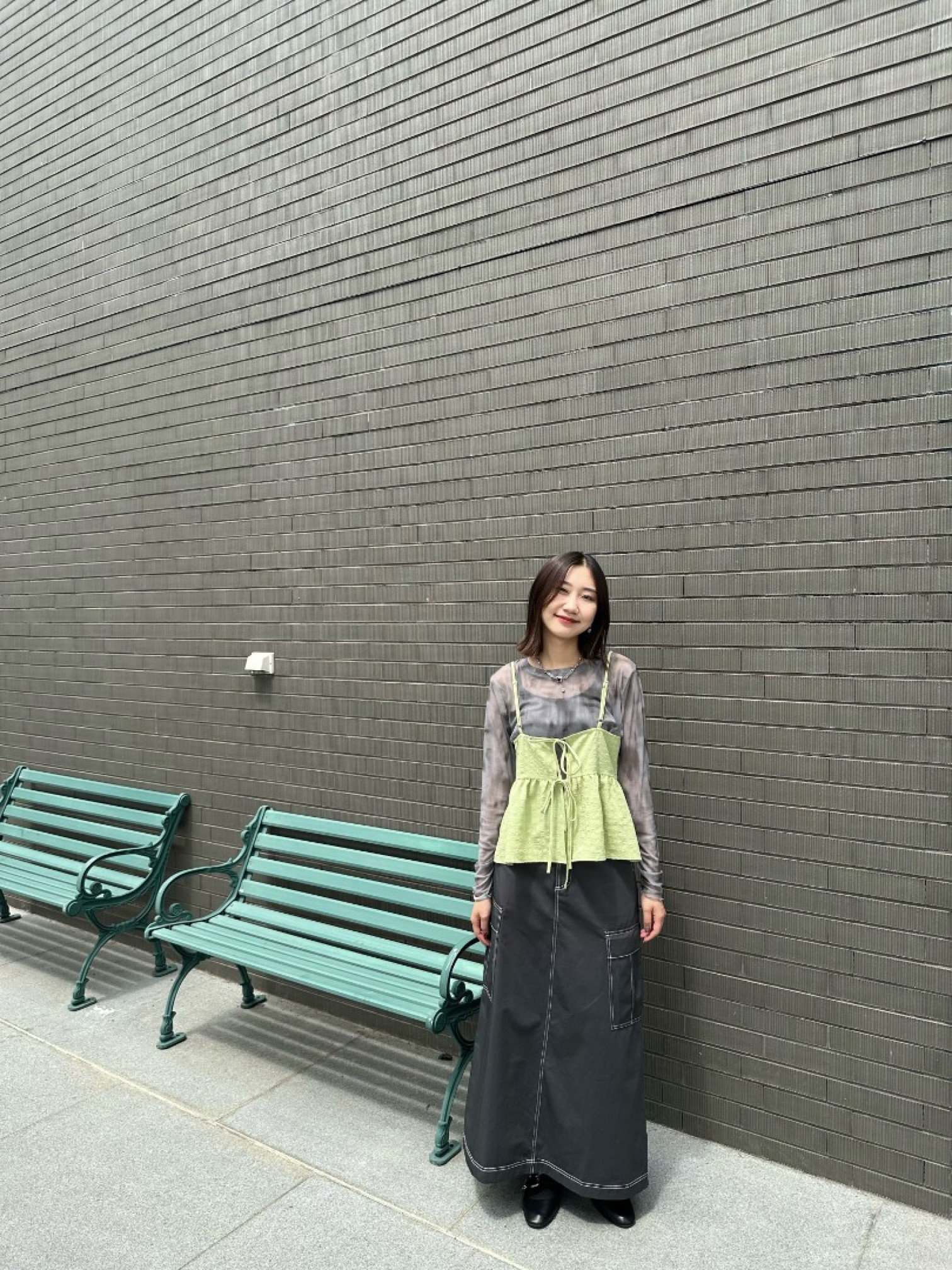 🇯🇵工裝感縫線半身裙/三色M-L