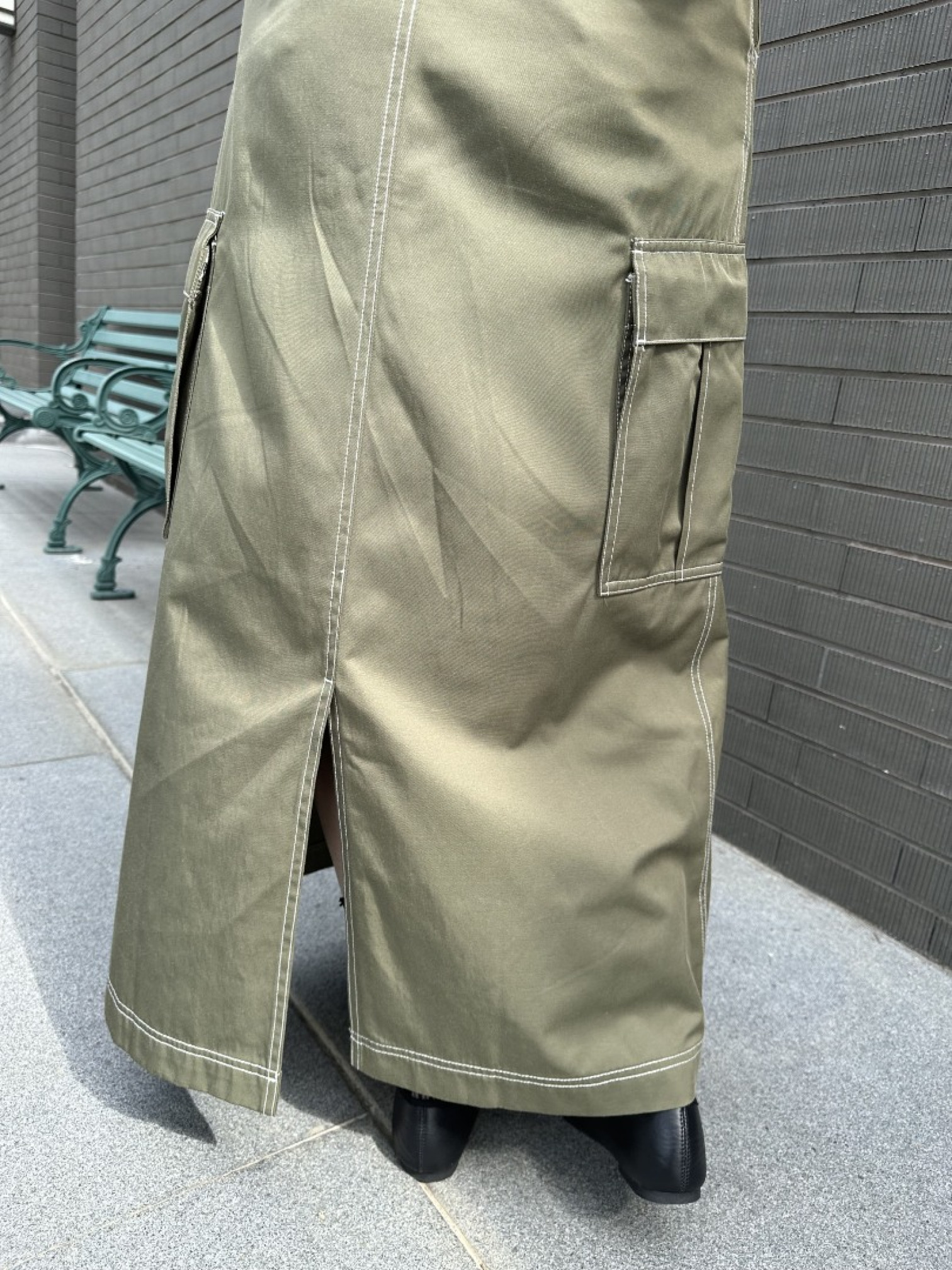 🇯🇵工裝感縫線半身裙/三色M-L