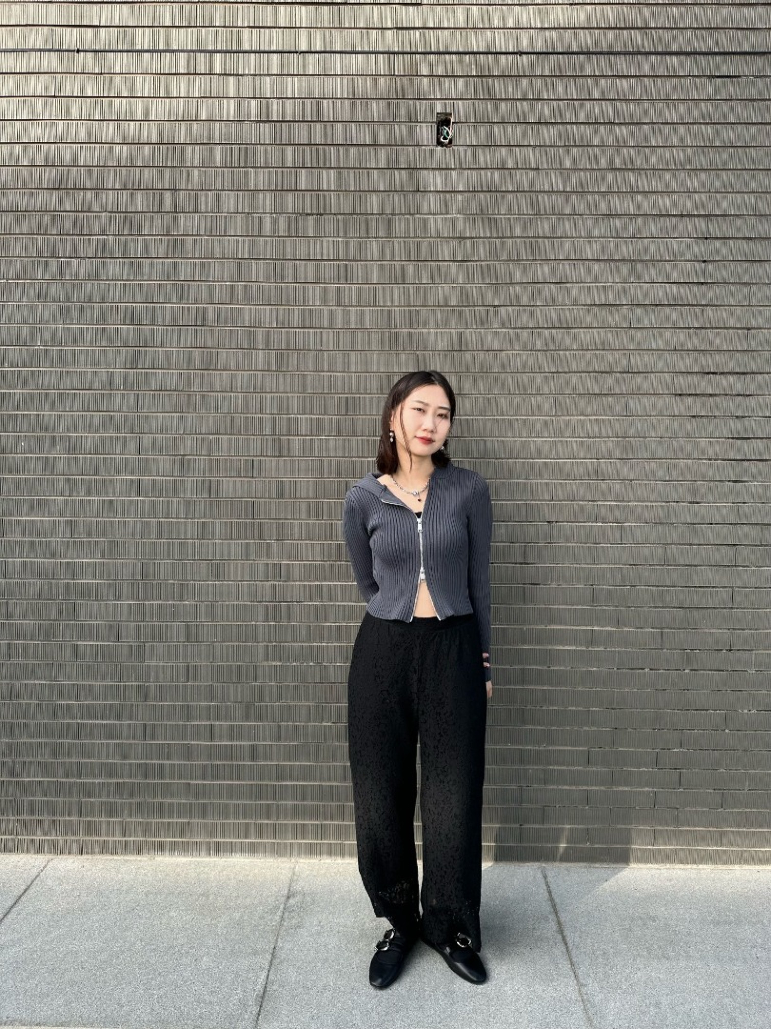 🇯🇵坑條雙拉鍊連帽上衣/三色