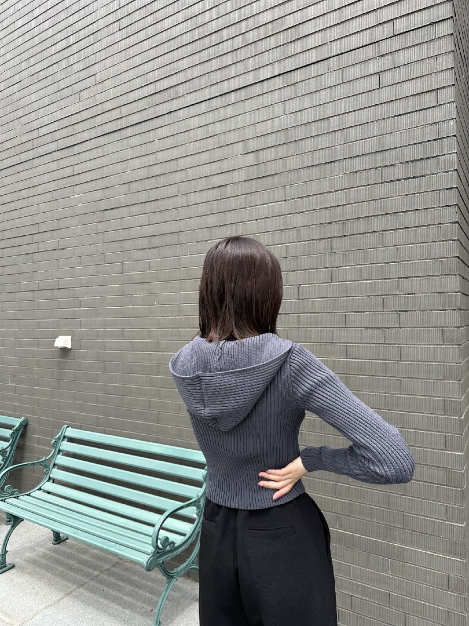 🇯🇵坑條雙拉鍊連帽上衣/三色