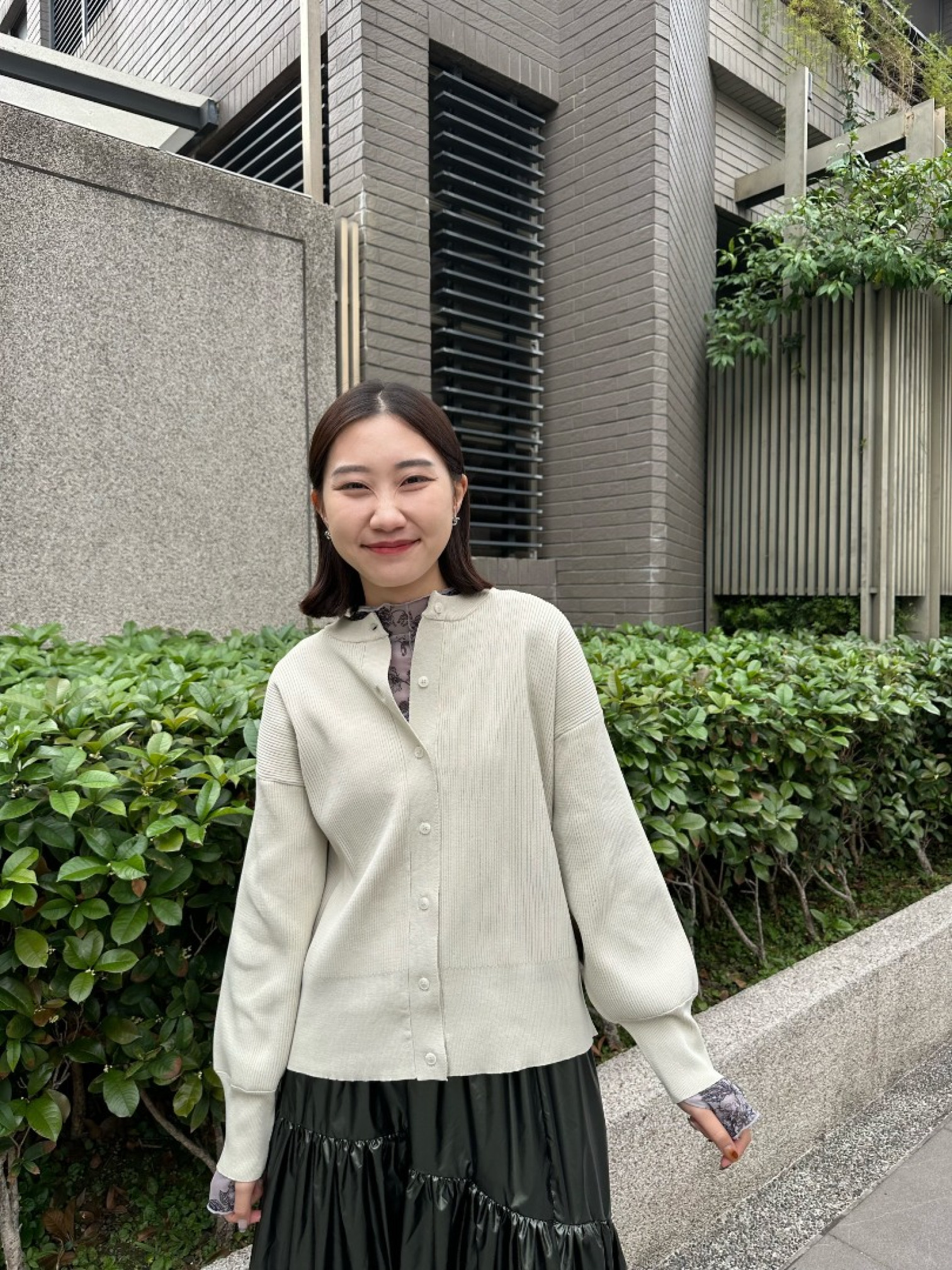 🇯🇵細羅紋針織圓領上衣/亞麻色