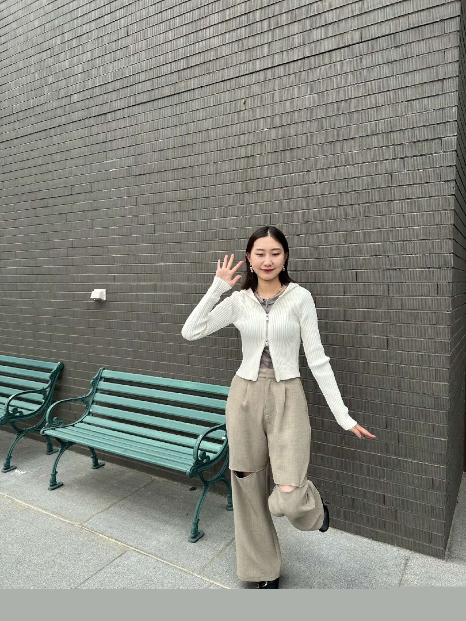 🇯🇵坑條雙拉鍊連帽上衣/三色