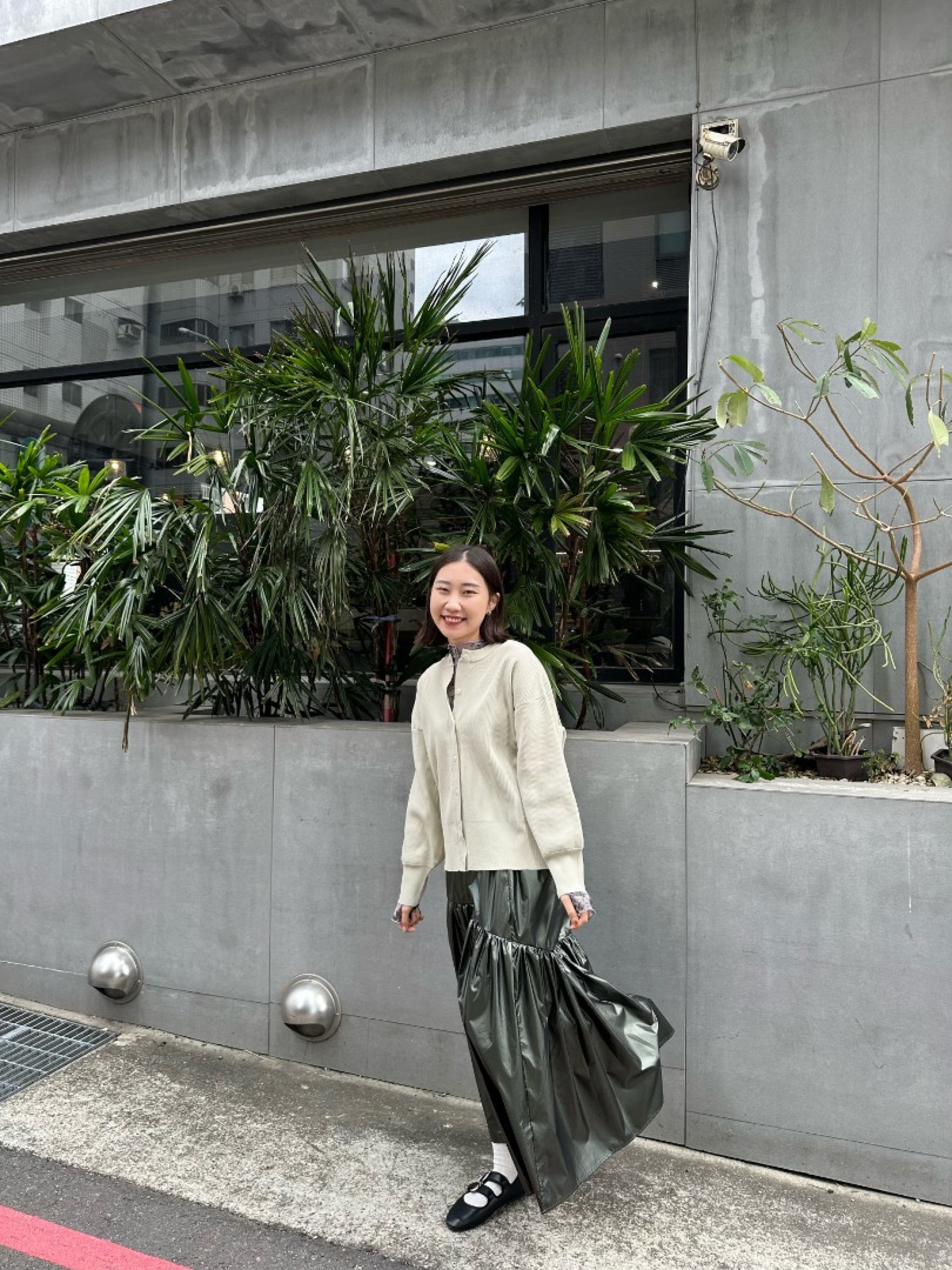 🇯🇵細羅紋針織圓領上衣/亞麻色