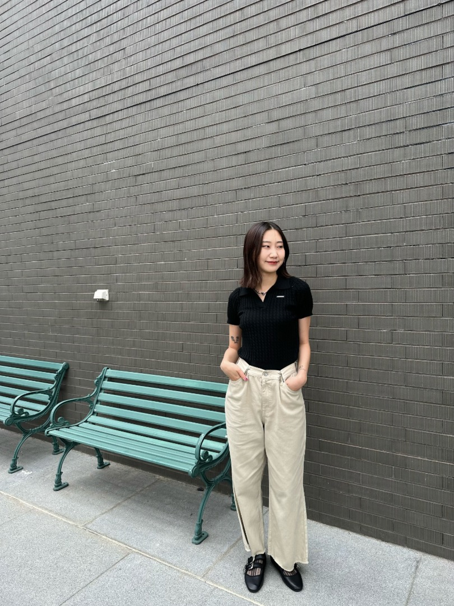 🇯🇵可調節腰扣牛仔褲/淺卡其