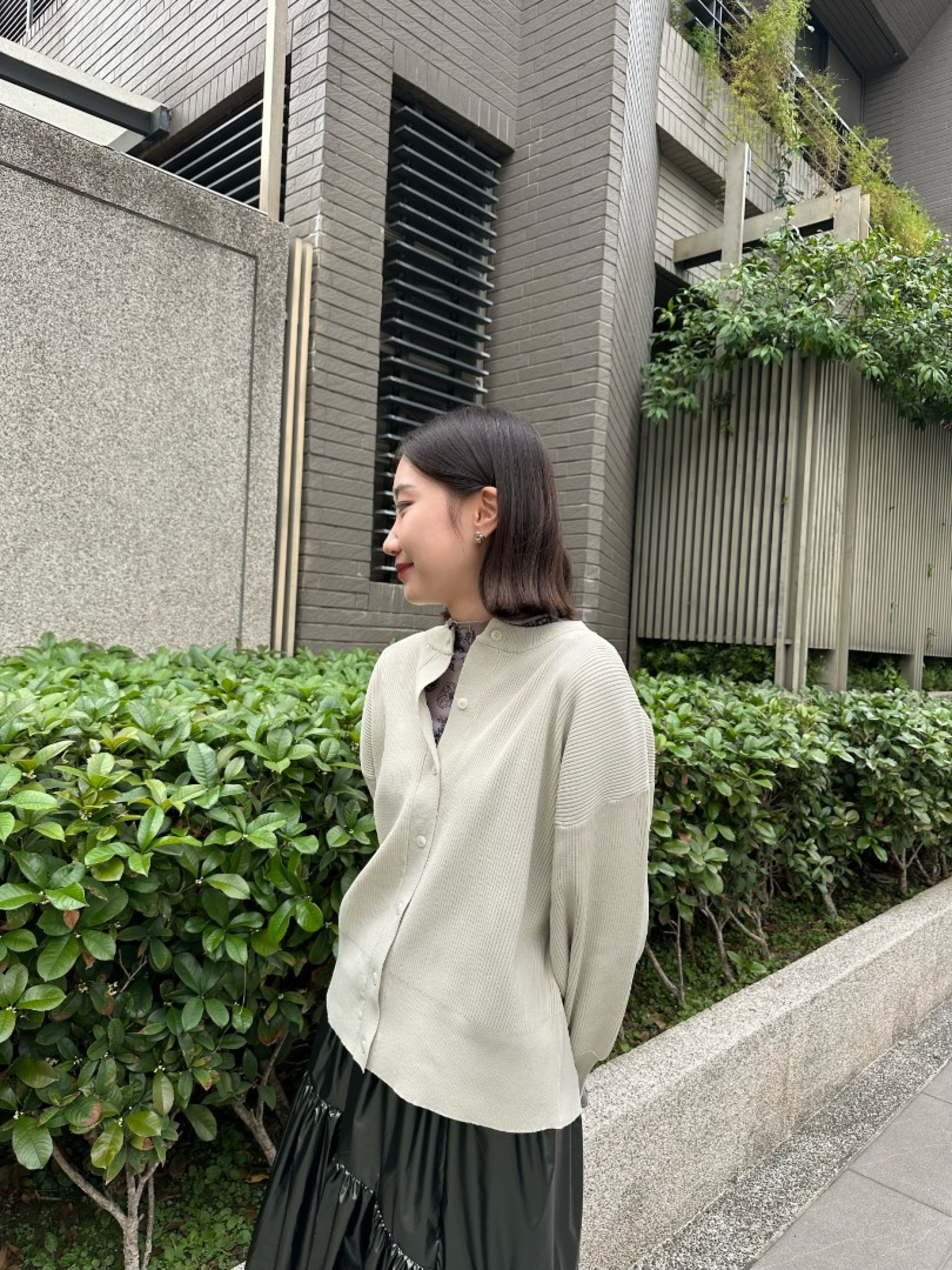 🇯🇵細羅紋針織圓領上衣/亞麻色