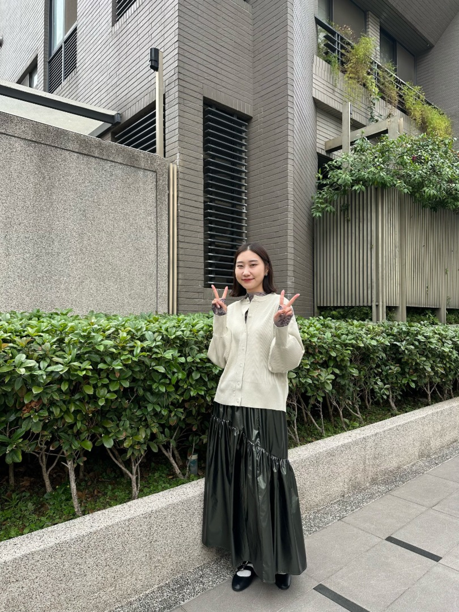 🇯🇵細羅紋針織圓領上衣/亞麻色