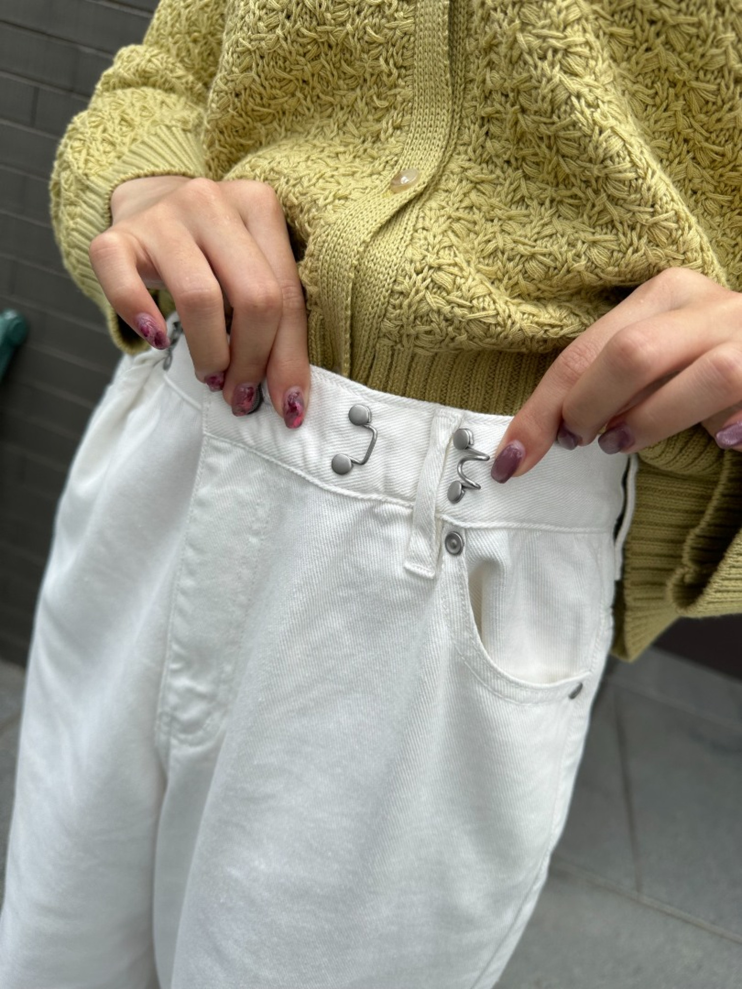 🇯🇵可調節腰扣牛仔褲/淺卡其