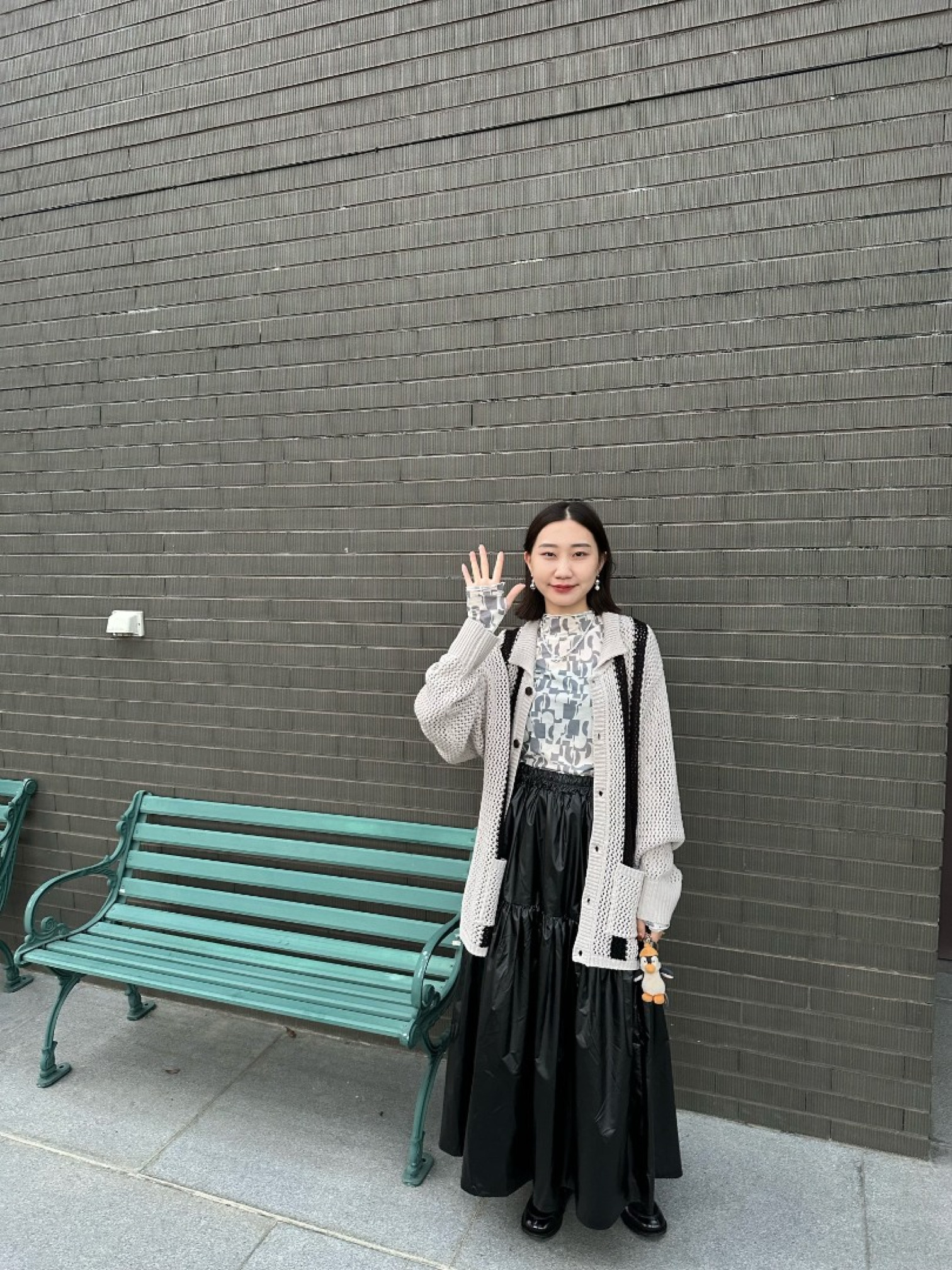 🇯🇵撞色針織POLO領上衣/米M&藍M