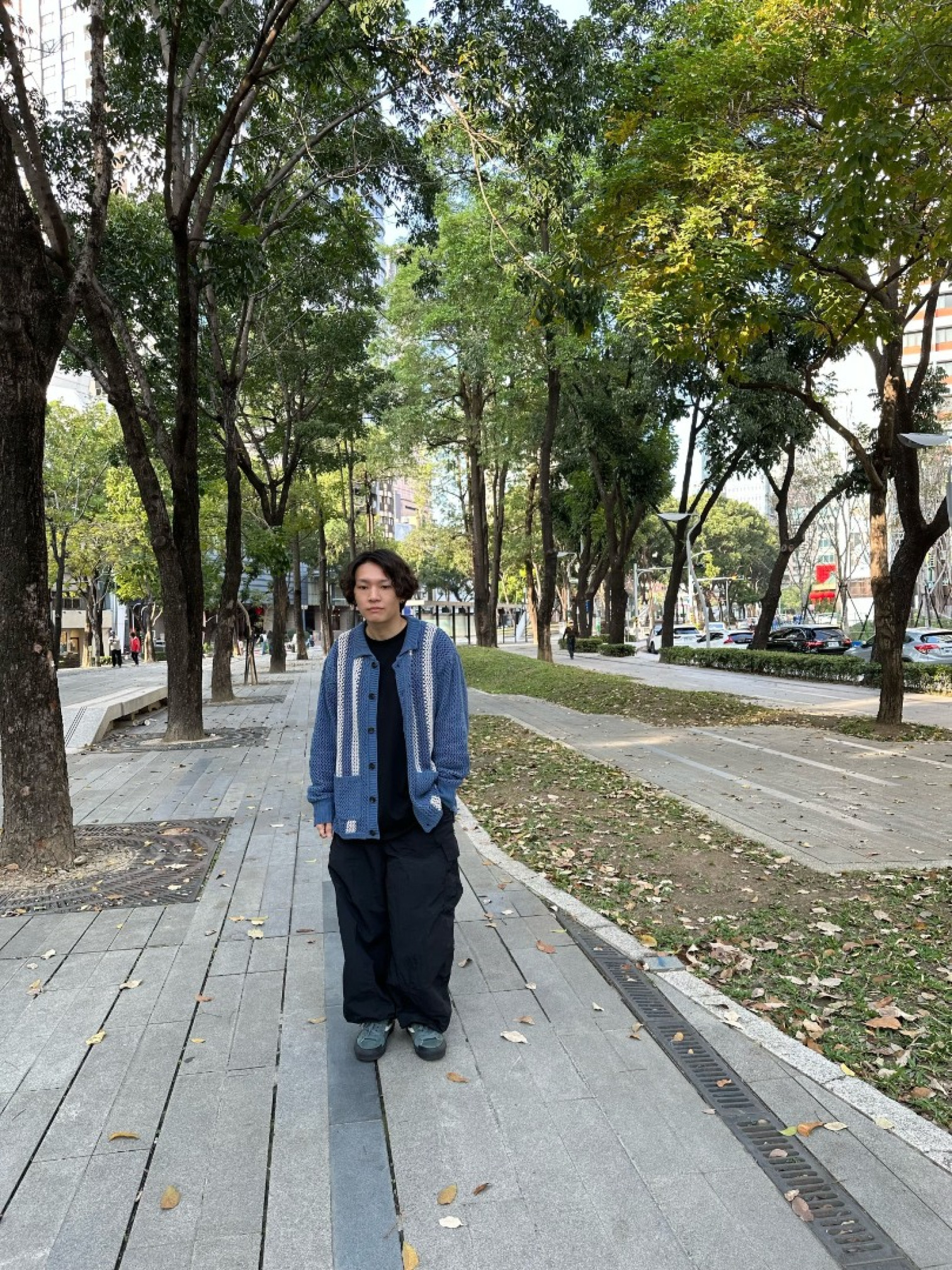 🇯🇵撞色針織POLO領上衣/米M&藍M