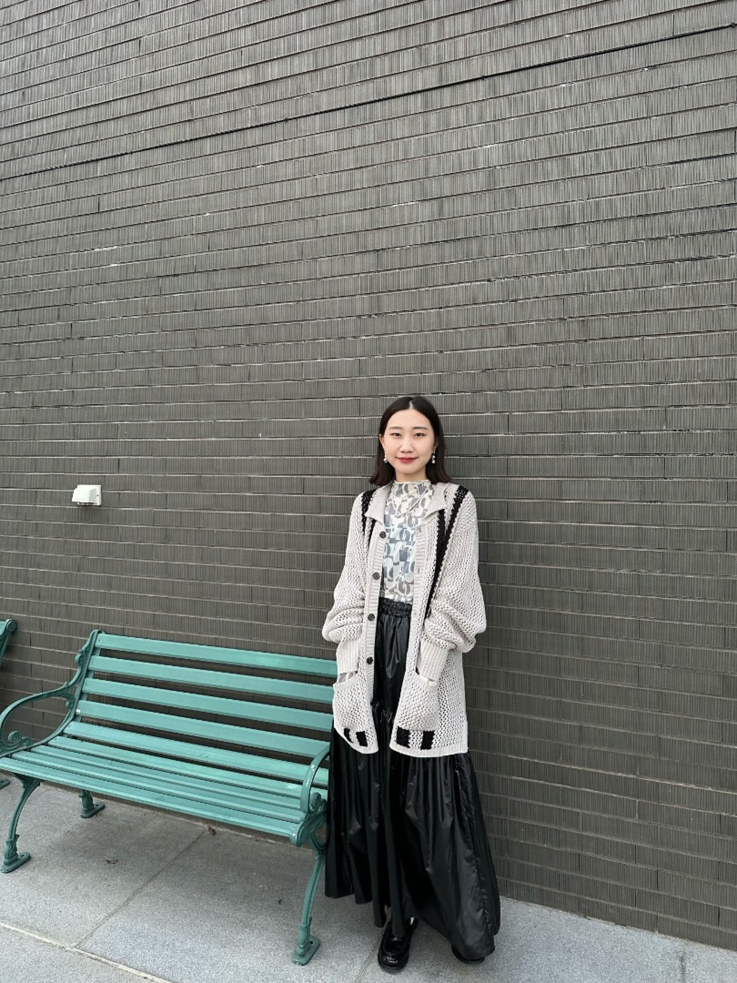 🇯🇵撞色針織POLO領上衣/米M&藍M