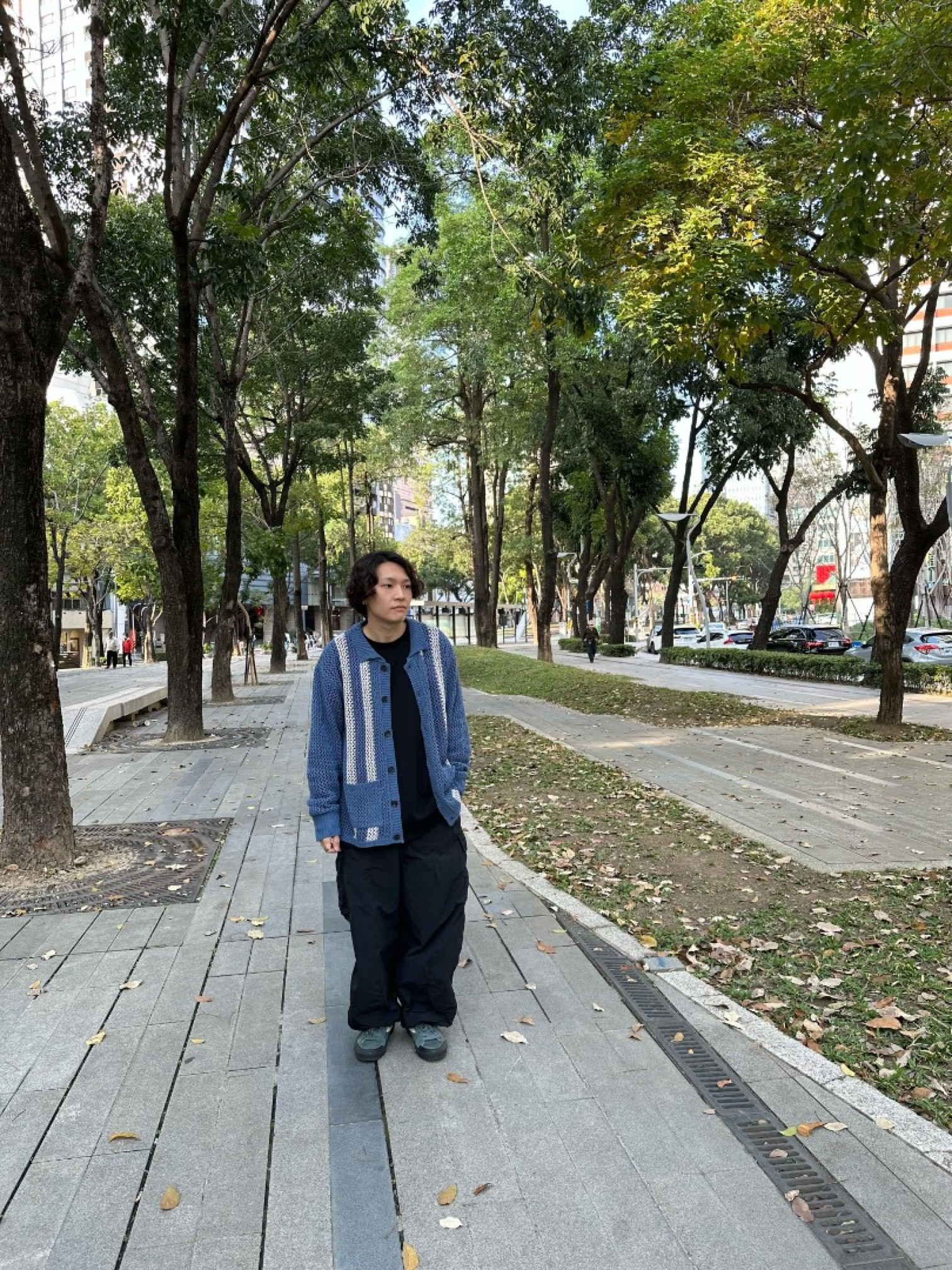 🇯🇵撞色針織POLO領上衣/米M&藍M