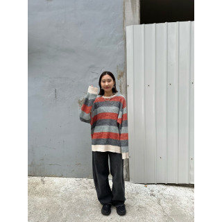 🇯🇵華夫格條紋針織上衣/兩色M-L