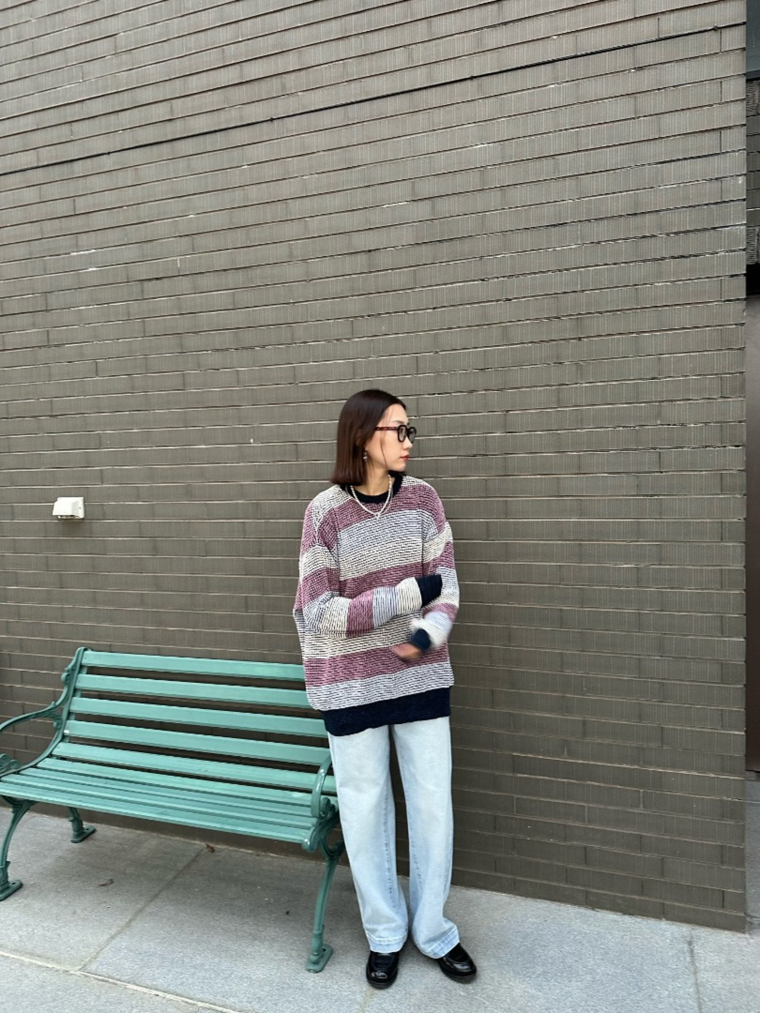 🇯🇵華夫格條紋針織上衣/兩色M-L