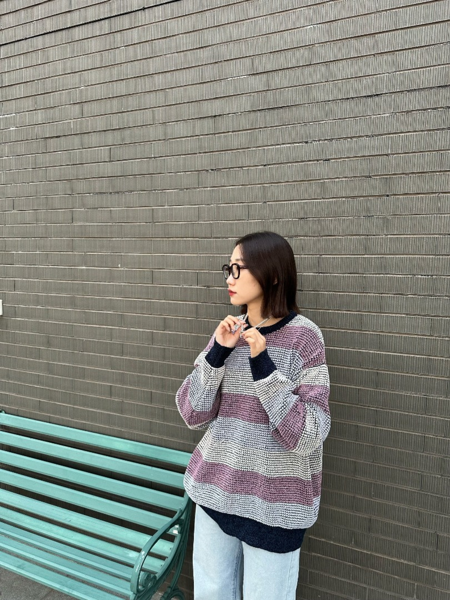 🇯🇵華夫格條紋針織上衣/兩色M-L