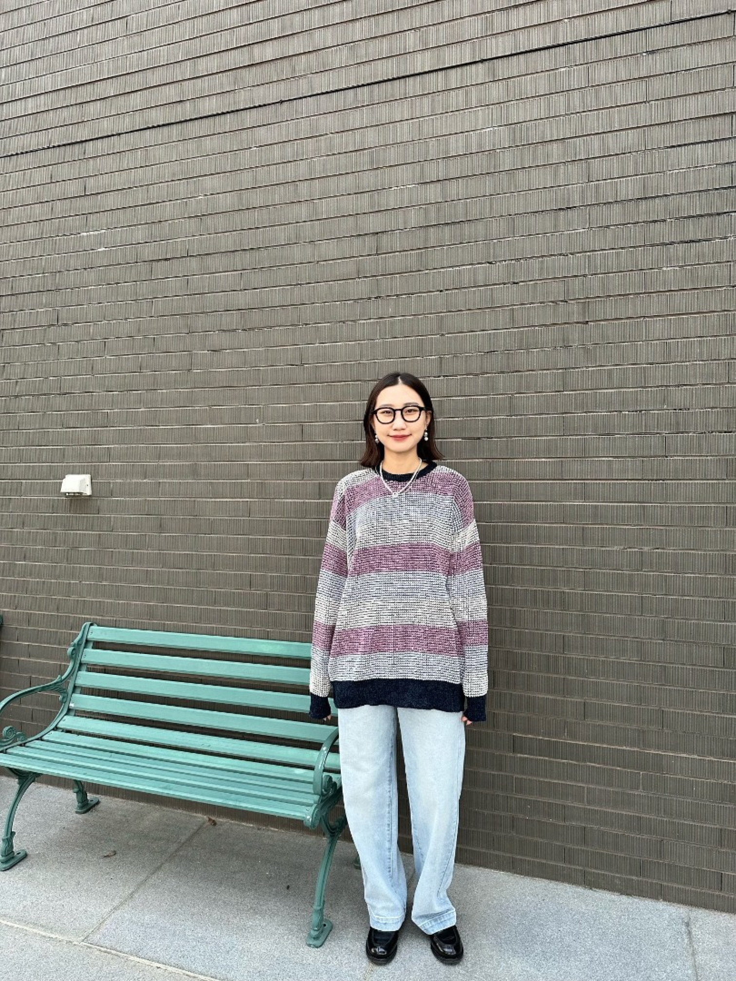 🇯🇵華夫格條紋針織上衣/兩色M-L