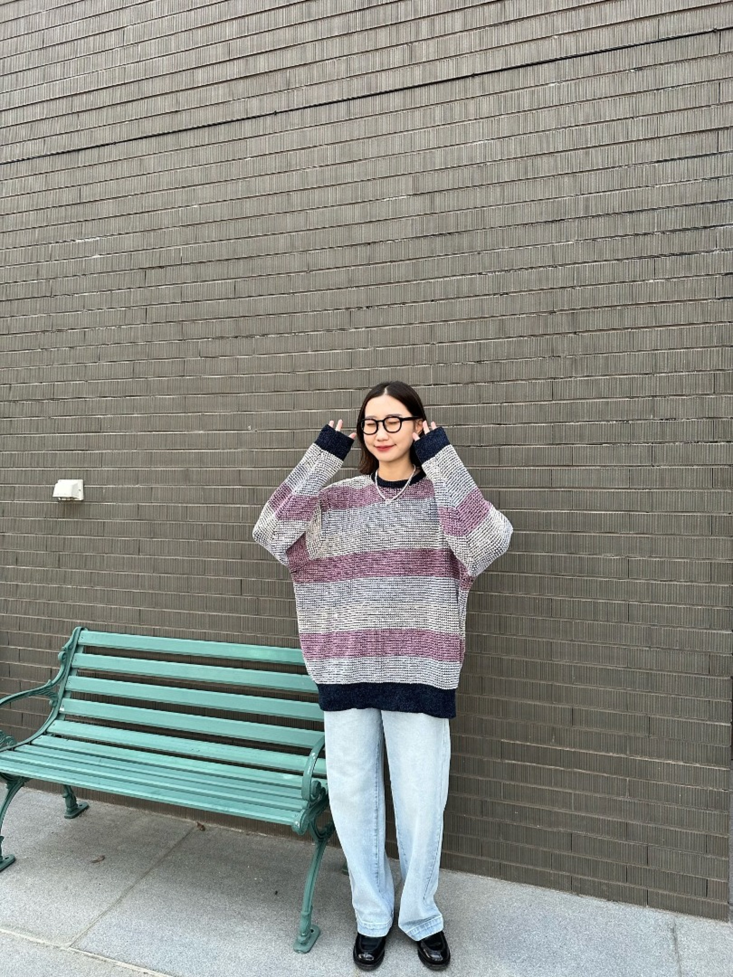 🇯🇵華夫格條紋針織上衣/兩色M-L