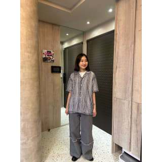 🇯🇵透透的多條紋襯衫/三色Ｍ