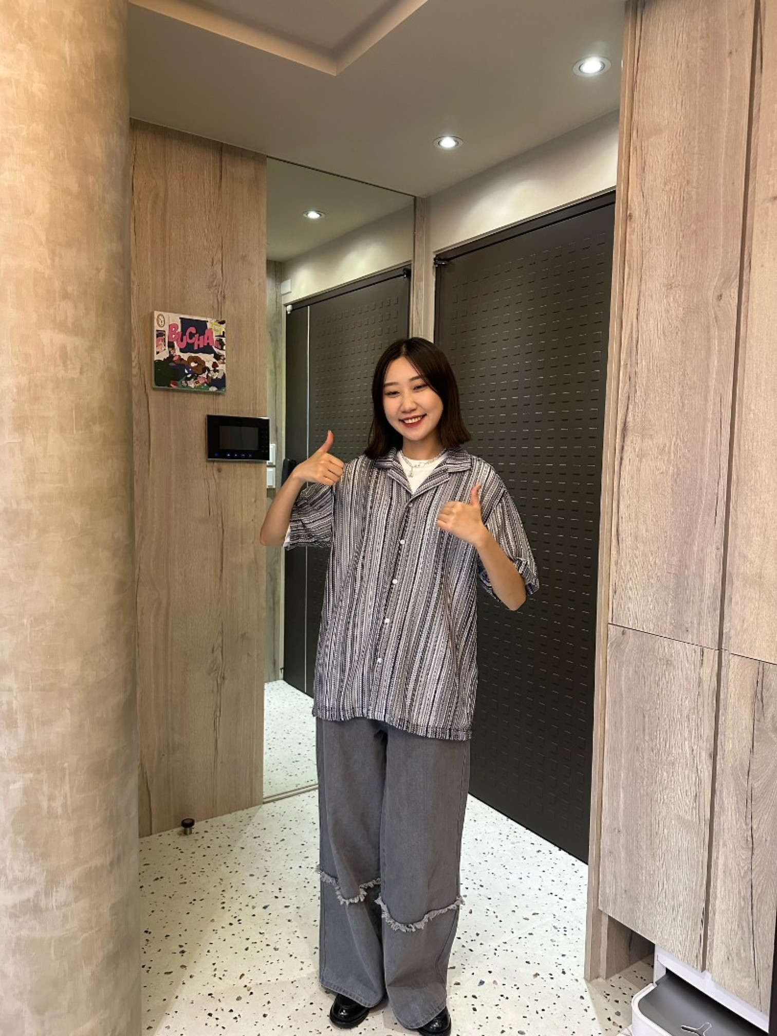 🇯🇵透透的多條紋襯衫/三色Ｍ