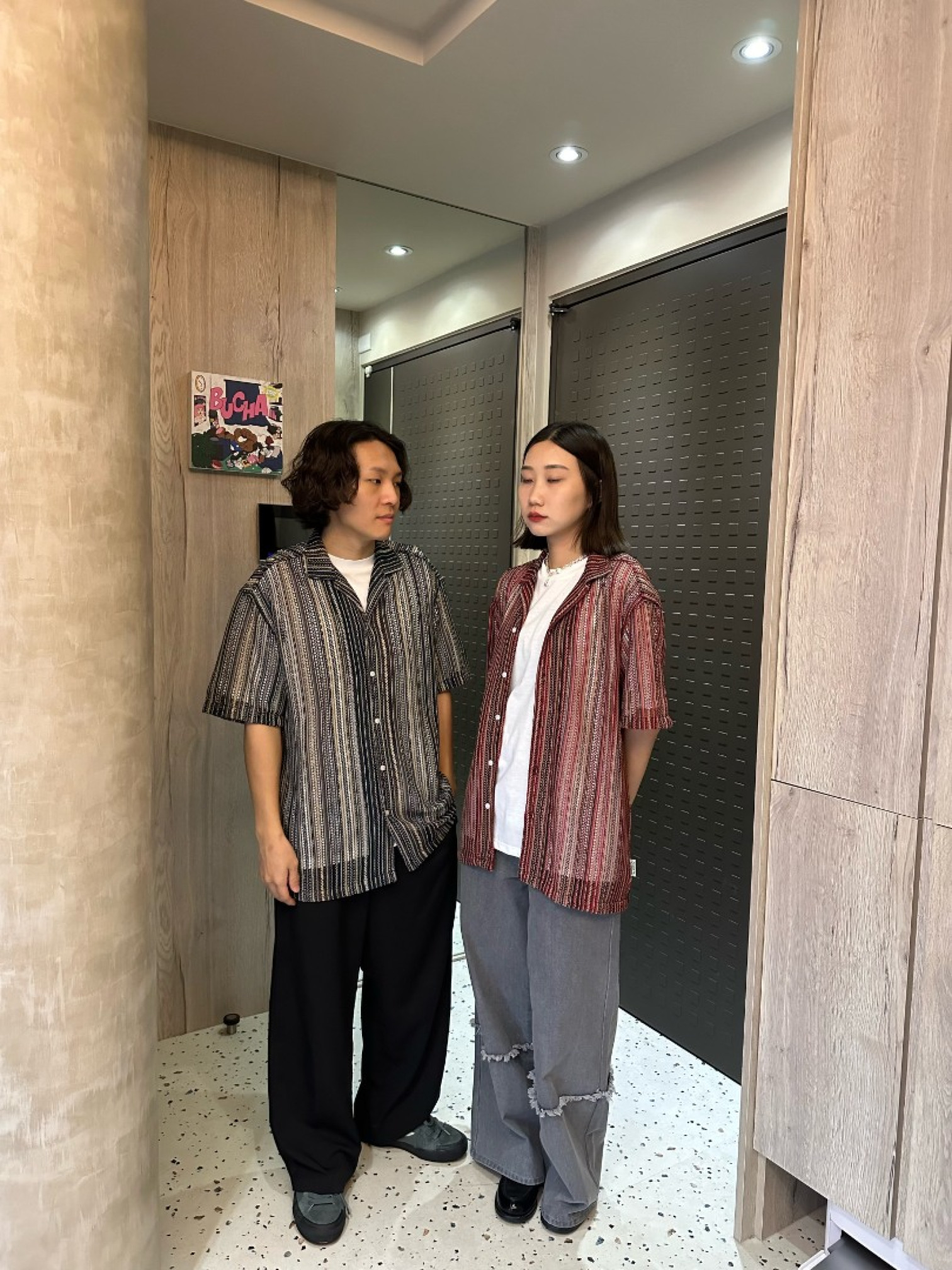 🇯🇵透透的多條紋襯衫/三色Ｍ