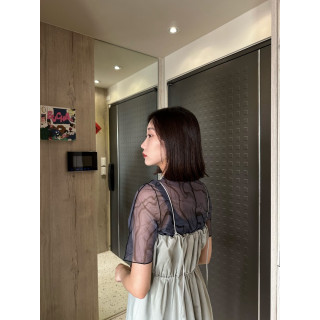 🇯🇵油畫感透視上衣/藍紫