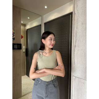 🇯🇵不規則綁帶背心/開心果綠