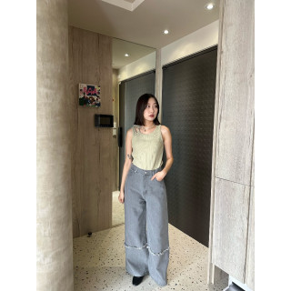 🇯🇵不規則綁帶背心/開心果綠