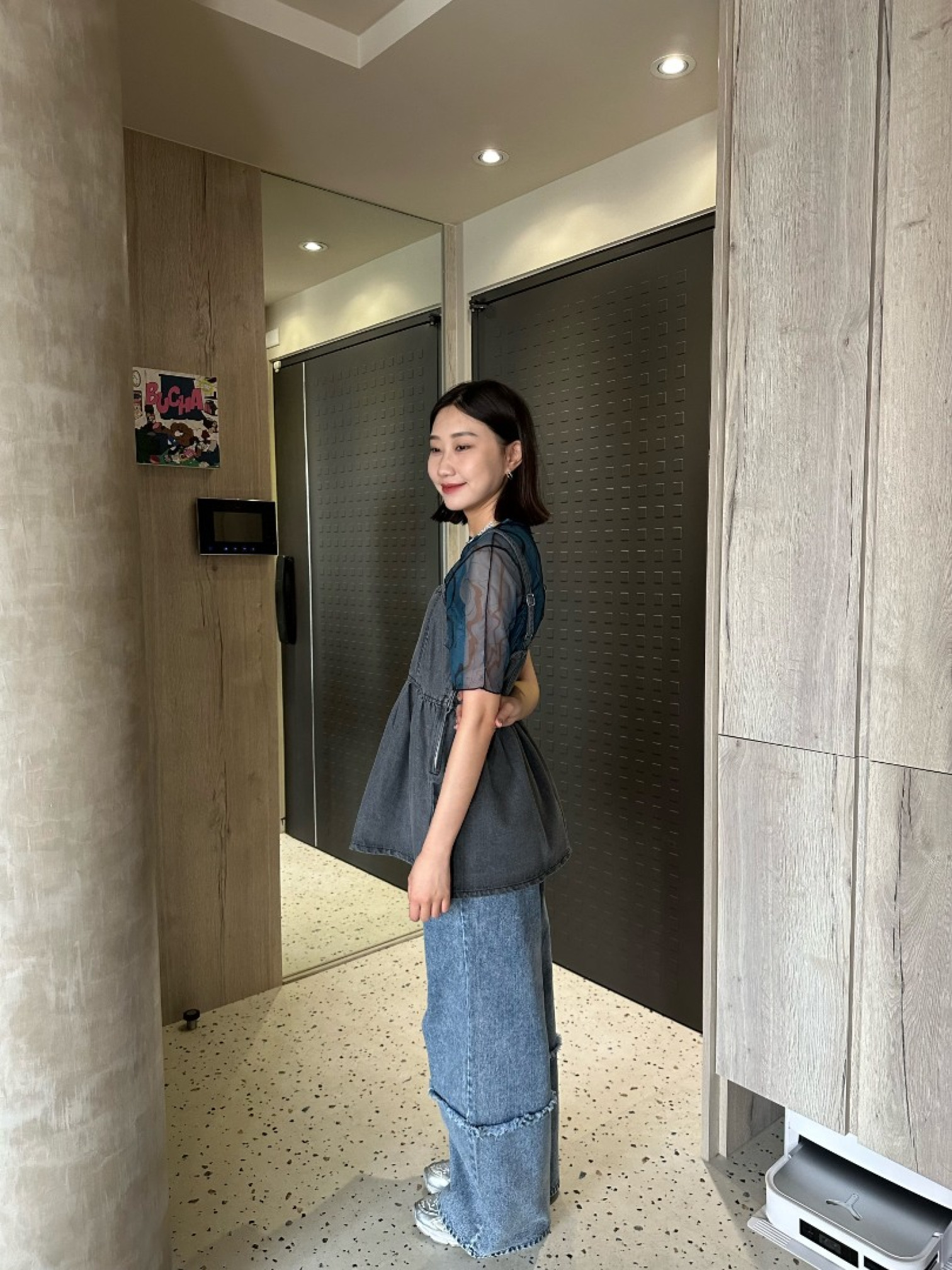 🇯🇵版型超讚!毛呢直筒牛仔褲/藍M&灰S