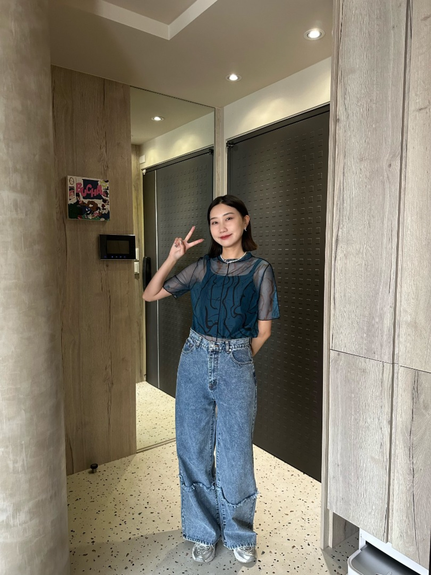 🇯🇵版型超讚!毛呢直筒牛仔褲/藍M&灰S