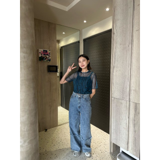 🇯🇵版型超讚!毛呢直筒牛仔褲/藍M&灰S