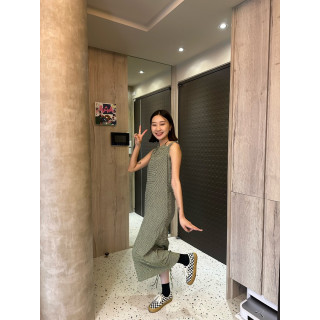 🇯🇵假兩件下擺抽繩格紋洋裝/兩色