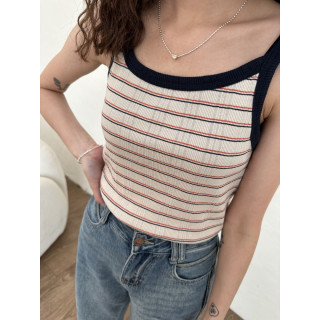 🇯🇵TWO WAY條紋背心/米&炭黑