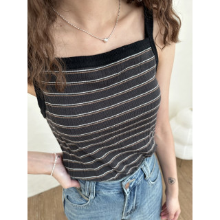 🇯🇵TWO WAY條紋背心/米&炭黑