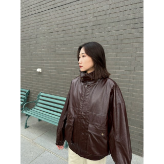 🇯🇵兩件式OVER SIZE帥氣皮革外套/棕