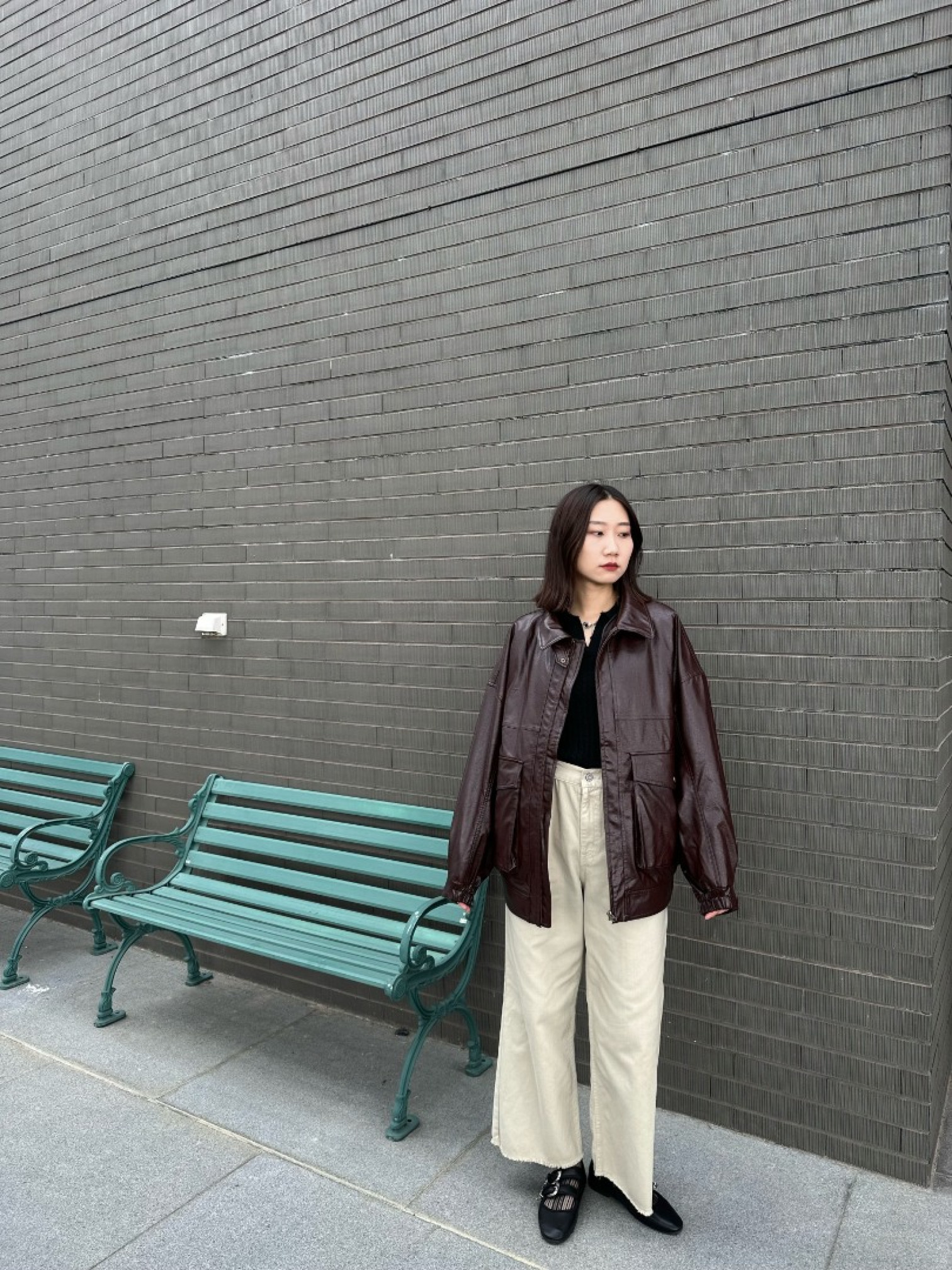 🇯🇵兩件式OVER SIZE帥氣皮革外套/棕