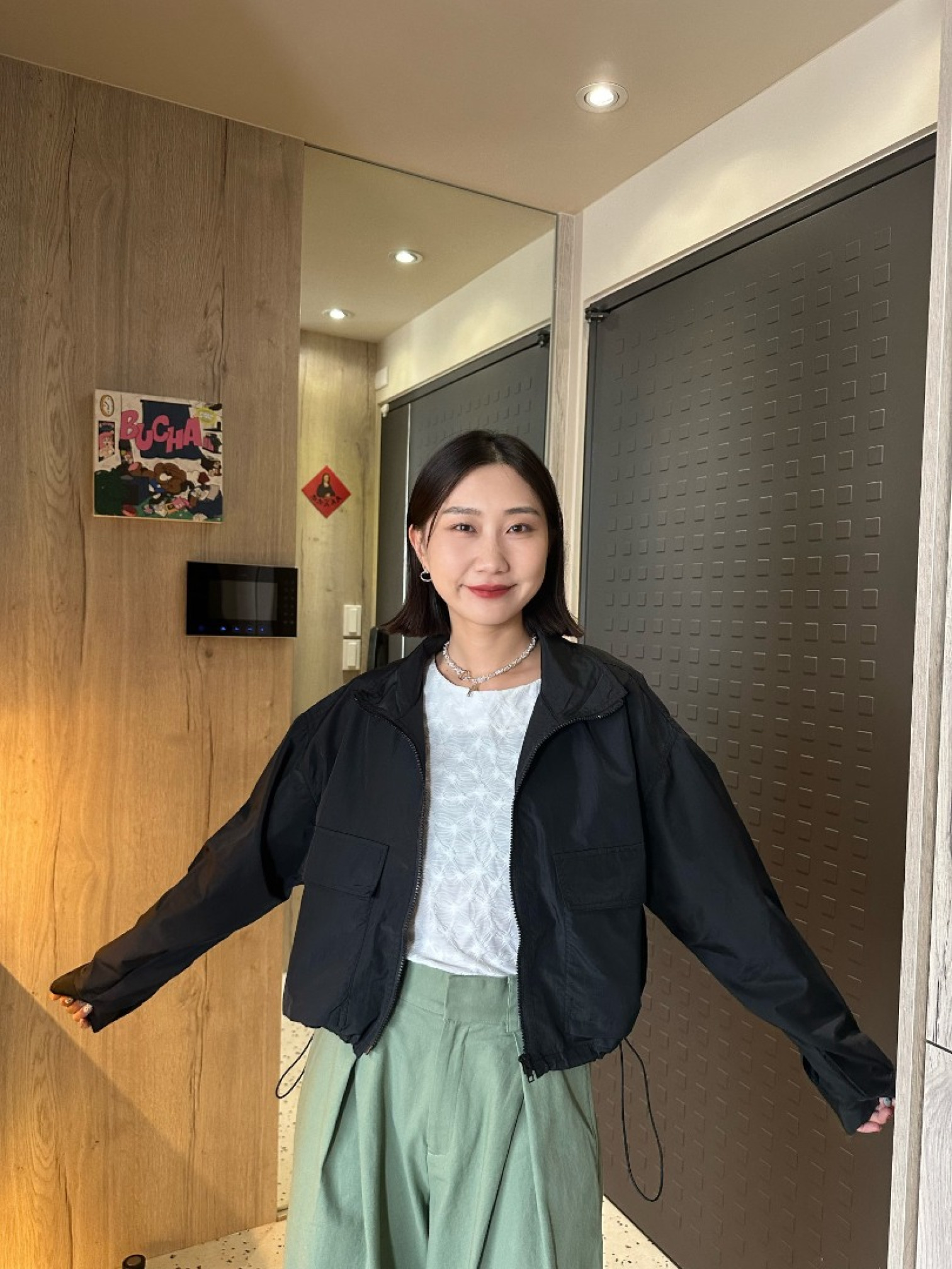 🇯🇵防曬尼龍抽繩外套/黑